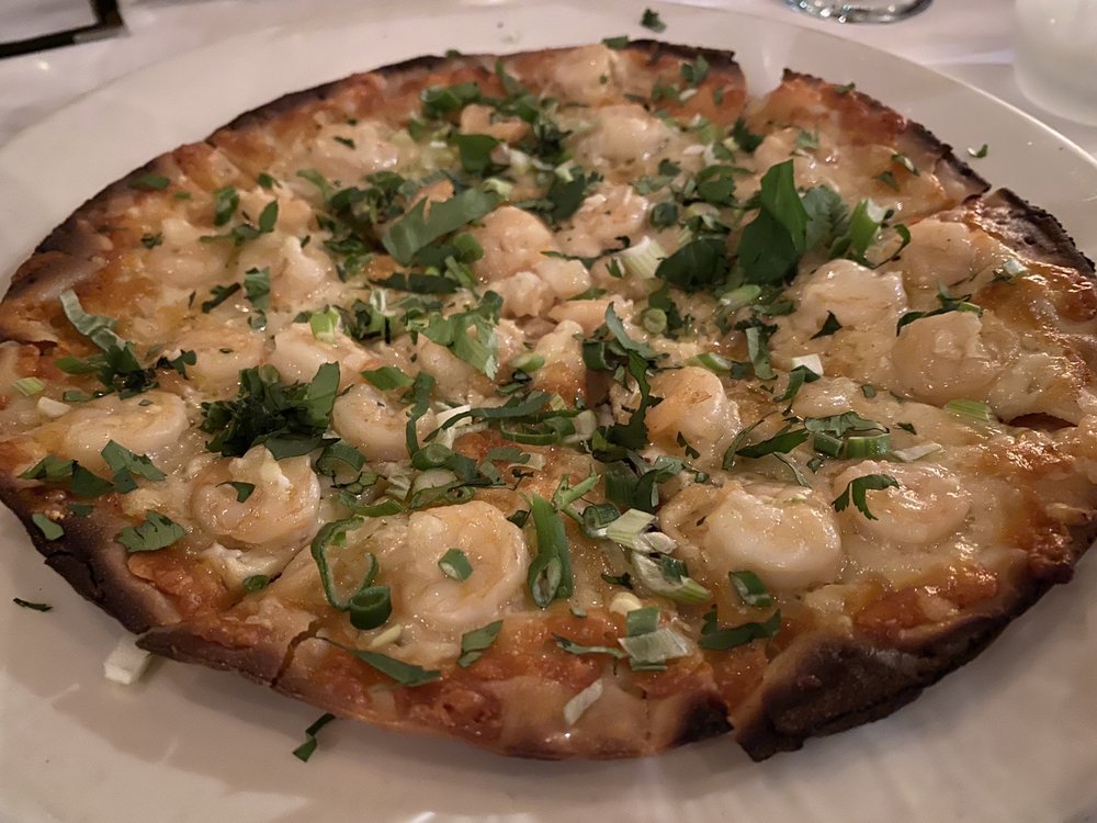 Rock shrimp pizza